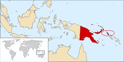 Klaar van het gebied rond Bougainville