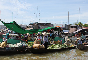 Markt op het water