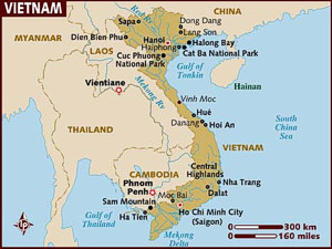 Landkaart Vietnam